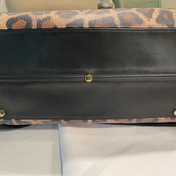 Pepper Paisley | NEW | 100% Nappa Leather Carry All Bag | Leopard Print - Picture 9 of 11